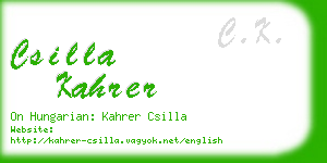 csilla kahrer business card